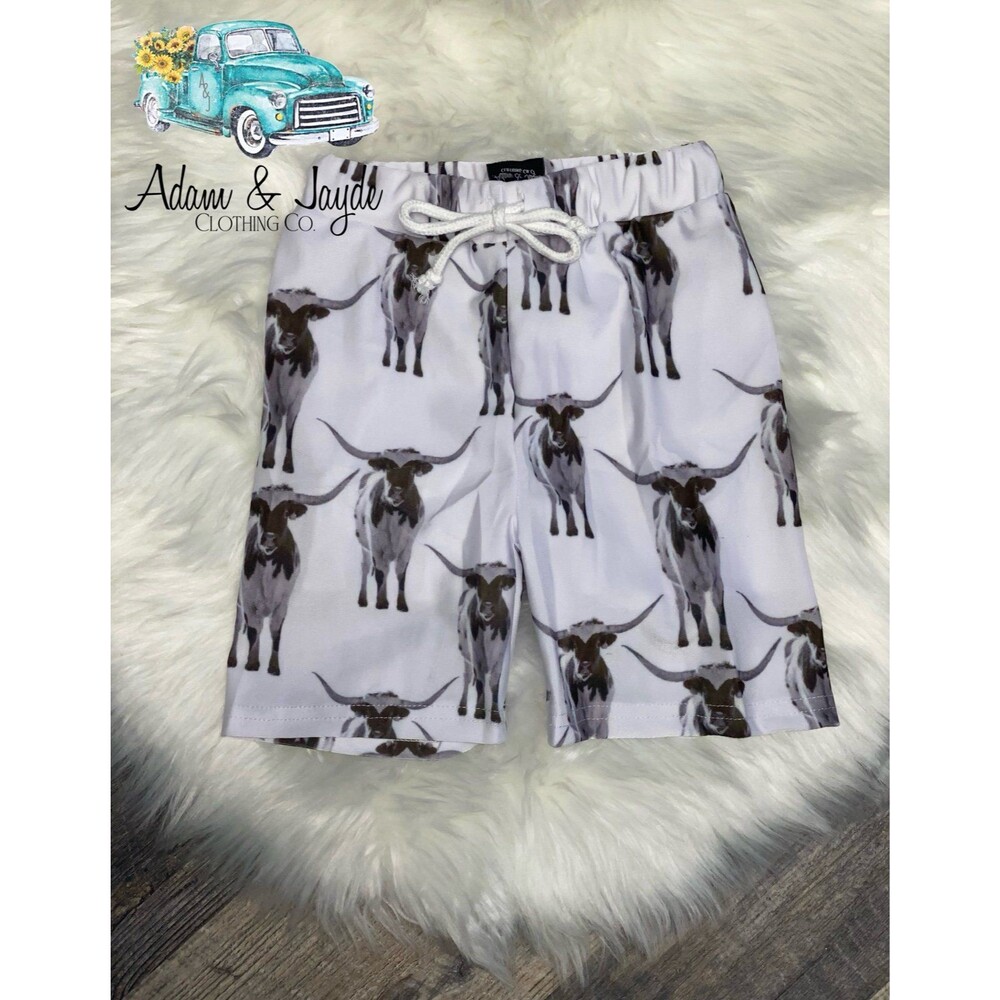 NEW BOYS LONGHORN SWIM TRUNKS